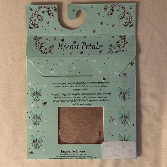 TWO BRAND NEW UNOPENED (SEALED) PACKAGES OF BREAST PETALS — NUDE COLOR - Picture 2 of 3
